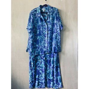 Womens Size 26W Dress Lady Dorby 2 Pc Long Crinkle